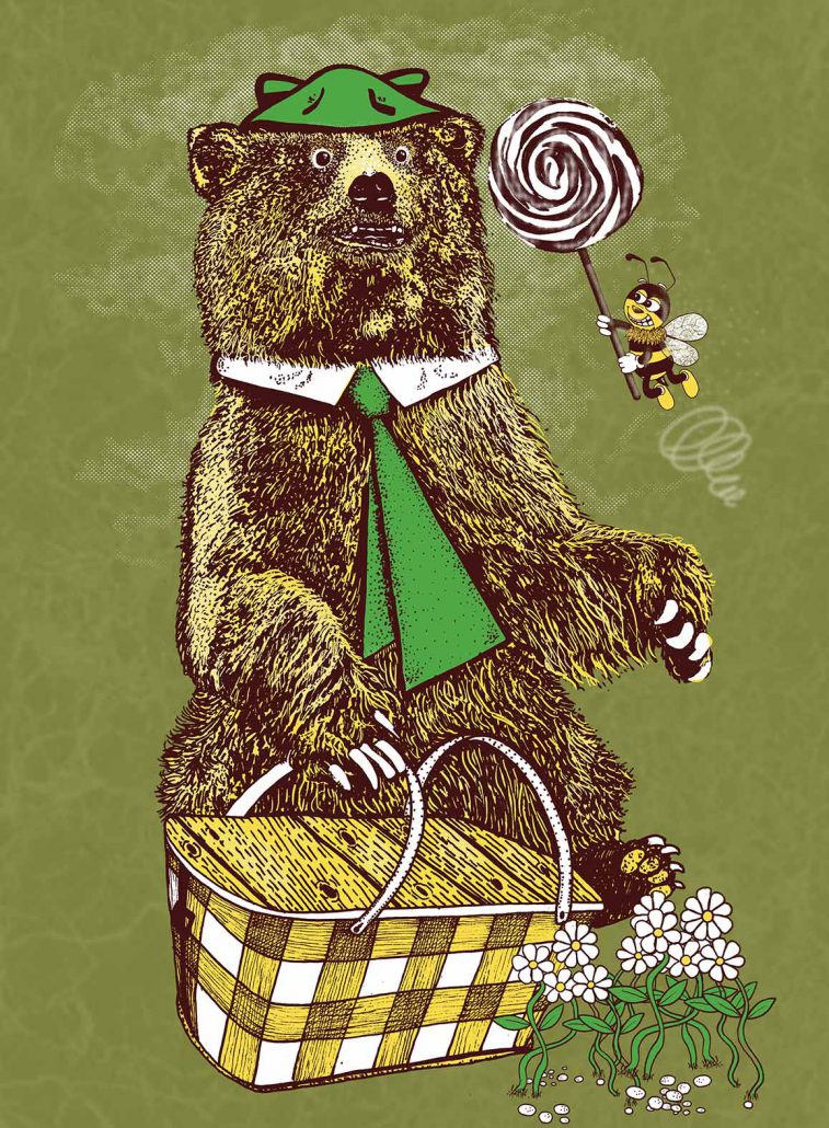 illustrazione ispirata all' orso yoghi