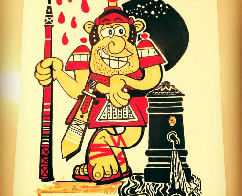 disegno gladiatore con rullo