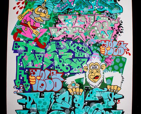 poster graffiti e scimmia web