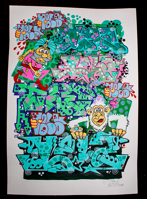 poster graffiti e scimmia web