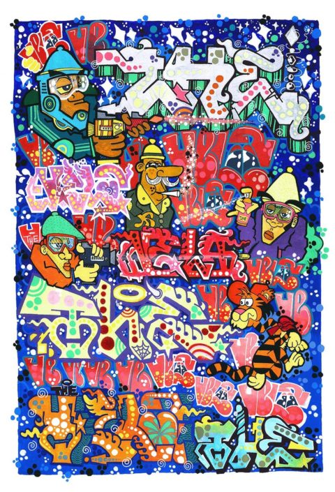 mrvela mega poster lettering character b-boy graffiti